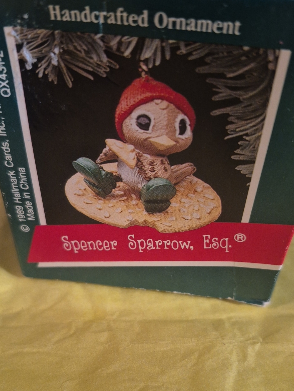 Hallmark Spencer Sparrow Ornament - Red Hat, Green Shoes